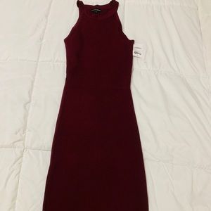 Small maroon fitted dress - sweater material
